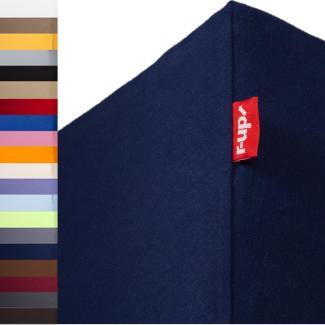 r-up Passt Spannbettlaken 90x200-100x200 bis 35cm Höhe viele Farben 100% Baumwolle 130g/m² Oeko-Tex stressfrei auch für hohe Matratzen (dunkelblau)
