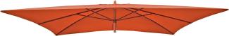 Ersatz-Bezug für Holz-Sonnenschirm Florida 2x3m, Sonnenschirmbezug Gartenschirmbezug ~ terracotta