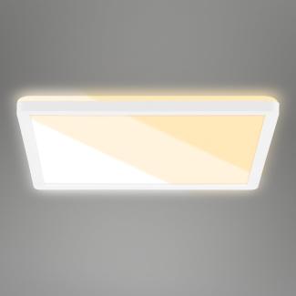 BRILONER – LED Deckenlampe für Wohnzimmer, LED Deckenleuchte flach, LED Lampe, Wohnzimmerlampe, LED Panel, Lichtfarbe einstellbar, Backlight, Weiß, 29,3 cm