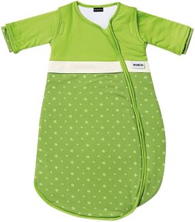 Gesslein 771148 Bubou Babyschlafsack mit abnehmbaren Ärmeln: Temperaturregulierender Ganzjahreschlafsack für Neugeborene, Baby Größe 70 cm, Sterne grün