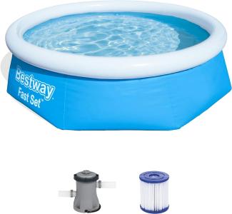 Bestway Set: Quick-Up Pool Fast Set Pool, mit Filterpumpe, ØxH: 244x66 cm blau