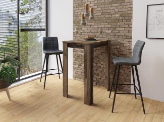 byLIVING Nele Bartisch, kompletter Tisch ist mit Einer hochwertigen und robustern Melamin Oberfläche beschichtet in moderner Old Style Optik, Holzwerkstoff, braun, 80 x 60, H 104 cm