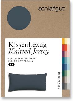 Schlafgut Knitted Jersey Bettwäsche | Kissenbezug einzeln 40x80 cm | grey-deep