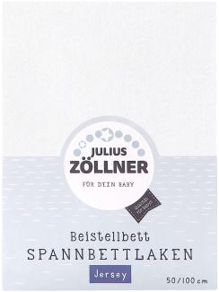 Julius Zöllner 8350013100 - Spannbetttuch Jersey für Stillbett, Größe: 50 x 100 cm, Farbe: weiß