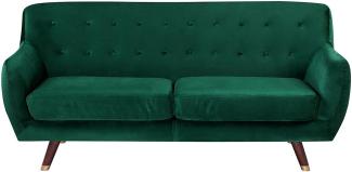 3-Sitzer Sofa Samtstoff smaragdgrün BODO