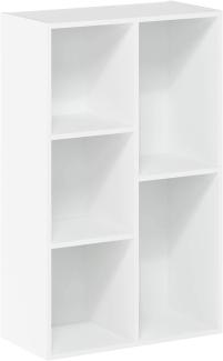 Furinno offenes Bücherregal mit 5 Fächern, Regal, Holz, Weiß, 49. 5 x 23. 98 x 80 cm