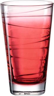 Leonardo Trinkglas Vario Struttura, Becher, Wasserglas, Kalk-Natron Glas, rot, 280 ml, 026836