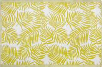 Outdoor Teppich gelb 120 x 180 cm Palmenmuster zweiseitig Kurzflor KOTA