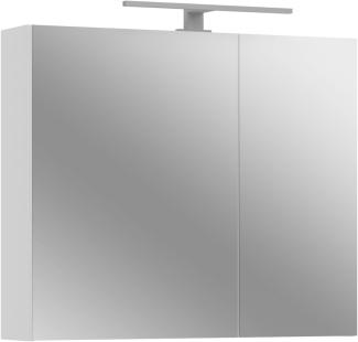 Badezimmerspiegelschrank >Loom< in weiß/weiß hochglanz - 79x73x18cm (BxHxT)