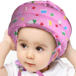 IULONEE Baby Helm Kopfschutz Atmungsaktive Kleinkind Sicherheitshelm für Child Lauflernhelm(Rosa Kaninchen)