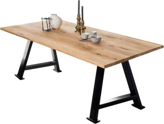 Tisch 240x100cm Wildeiche Metall Holztisch Esstisch Speisetisch Küchentisch