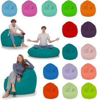 HomeIdeal - Sitzsack 2-in-1 Funktionen Bodenkissen für Erwachsene & Kinder - Gaming oder Entspannen - Indoor & Outdoor da er Wasserfest ist - mit EPS Perlen, Farbe:Türkis, Größe:130 cm Durchmesser