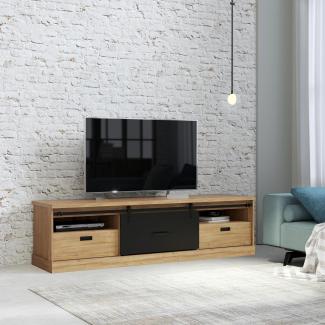 TV-Board >Kaszimiro< in braun,schwarz - 203,1x56,2x52cm (BxHxT)