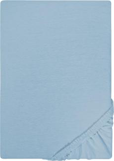 Castell Jersey-Stretch Spannbettlaken 90x200 cm - 100x200 cm Blau