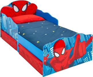 Wolds Apart 'Spiderman' Kleinkinderbett 70 x 140 cm, mit leuchtenden Augen und zwei Schubladen