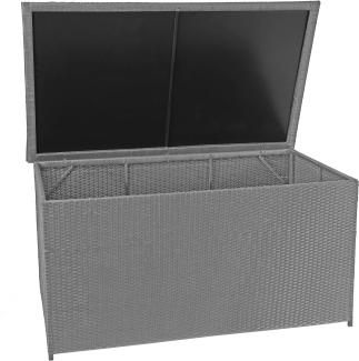 Poly-Rattan Kissenbox HWC-D88, Gartentruhe Auflagenbox Truhe ~ Basic grau, 80x160x94cm 950l
