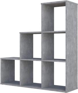 Polini Home Treppenregal beton mit 6 Fächern