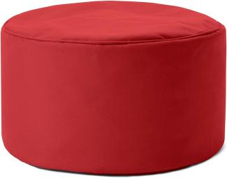Lumaland Indoor Outdoor Sitzhocker 25 x 45 cm - Runder Sitzpouf, Sitzsack Bodenkissen, Sitzkissen, Bean Bag Pouf - Wasserabweisend - Pflegeleicht - ideal für Kinder und Erwachsene - Rot
