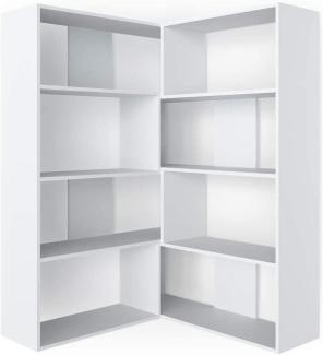 Vicco 'Laine' Eck-Bücherregal, Holz weiß matt, 170,6 x 142,4 x 29,6 cm
