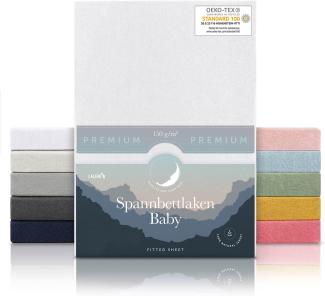 Laleni 3er-Set Premium Spannbettlaken 60x120-70x140 cm - Oeko-Tex Zertifiziert, 100% Baumwolle, atmungsaktives Spannbetttuch Jersey Baby, 150 g/m², Weiß