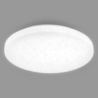 BRILONER - LED Deckenlampe mit Sternendekor, LED Deckenleuchte Bad IP44, gelochtes Dekor, neutralweißes Licht, Ø400 mm, Weiß