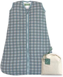 molis&co - Baby schlafsack ärmellos - Ideal für den Winter - Babyschlafsack tog 2.5 ohne Ärmel - 100% Baumwolle (Oeko-TEX 100), Premium Qualität - Merlot Check (70 cm, 0-6 Monate)