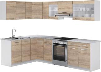 Vicco Küche Rick Eck/Winkel-Küchenzeile Küchenblock Einbauküche 270 cm Sonoma - Frei kombinierbare Einheiten - R -Line