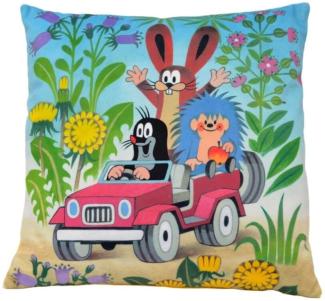 Kissen der kleine Maulwurf, Motiv Jeep2, 30x30cm - Kinderkissen