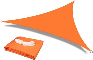 HEYOMART Sonnensegel Dreieck 5 x 5 x 5m Wasserdicht Sonnenschutz inkl Befestigungsseile PES Polyester mit UV Schutz für Garten Terrasse Camping, Orange