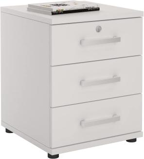 CARO-Möbel Bürocontainer Schreibtischcontainer Büroschrank Toronto, weiß, abschließbar mit 3 Schubladen, 44 x 58 x 45 cm
