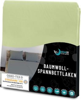 Dreamzie - Spannbettlaken 70x160cm - Baumwolle Oeko Tex Zertifiziert - Grün - 100% Jersey Spanbettuch 70x160