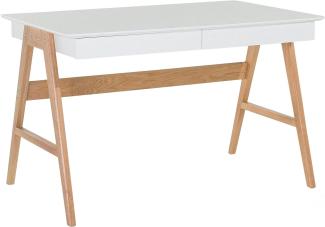 Schreibtisch weiß 120 x 70 cm 2 Schubladen SHESLAY