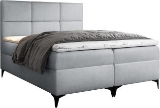 99rooms Ozzy Boxspringbett Velours 200x200 cm Silber