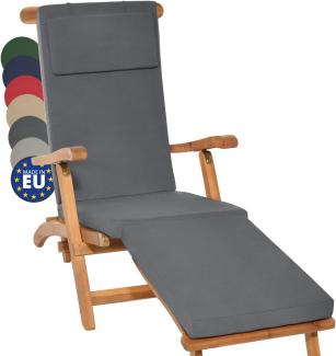 Beautissu Deckchair Auflage LoftLux DC 175x45x5 cm Graphitgrau, 175x45x5 cm