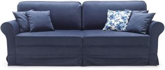 Casa Padrino Luxus Sofa Blau 239 x 110 x H. 90 cm - Wohnzimmer Sofa mit Schlaffunktion - Wohnzimmer Möbel - Luxus Möbel - Luxus Interior