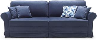 Casa Padrino Luxus Sofa Blau 239 x 110 x H. 90 cm - Wohnzimmer Sofa mit Schlaffunktion - Wohnzimmer Möbel - Luxus Möbel - Luxus Interior