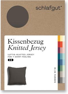 Schlafgut Knitted Jersey Bettwäsche | Kissenbezug einzeln 80x80 cm | sand-deep