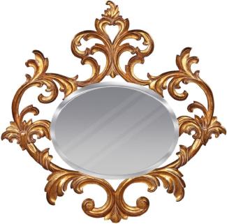 Casa Padrino Luxus Barock Spiegel Gold - Prunkvoller Mahagoni Wandspiegel im Barockstil - Garderoben Spiegel - Wohnzimmer Spiegel - Barock Möbel - Edel & Prunkvoll