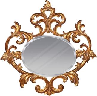 Casa Padrino Luxus Barock Spiegel Gold - Prunkvoller Mahagoni Wandspiegel im Barockstil - Garderoben Spiegel - Wohnzimmer Spiegel - Barock Möbel - Edel & Prunkvoll
