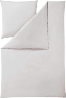 Estella Mako Interlock Jersey Bettwäsche Uni Takoma | Kissenbezug einzeln 40x80 cm | silber