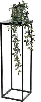 DanDiBo Blumenhocker Metall Schwarz 70 cm Eckig Blumenständer Beistelltisch FRA-005 Blumensäule Modern Pflanzenständer Pflanzenhocker