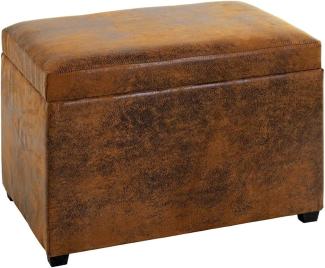 Haku-Möbel Sitztruhe, MDF, Vintage-braun, T 39 x B 58 x H 42 cm