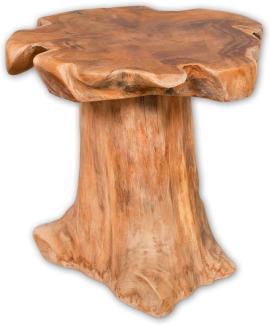 Teak Beistelltisch MELAYA Natural Ø ca. 45cm massiv Couchtisch Nachttisch Tisch