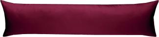 Mako-Satin Seitenschläferkissen Bezug uni / einfarbig pink 40x145 cm von Bettwaesche-mit-Stil