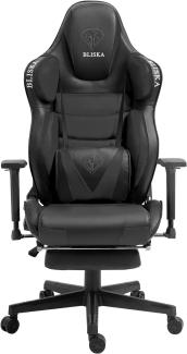 Gaming Stuhl Chair Racing Chefsessel mit Sportsitz und ergonomsichen 4D-Armlehnen Schwarz