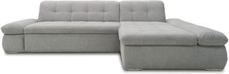 Domo Collection Ecksofa Moric / Eckcouch mit Bett / Sofa mit Schlaffunktion in L-Form Couch mit Armlehnfunktion/ 300x172x80 cm / Schlafsofa in hellgrau