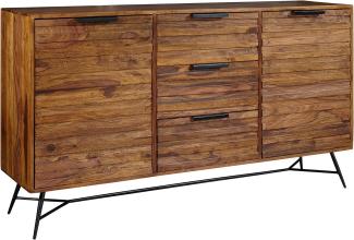 Wohnling Design Sideboard NISHAN 160 x 40 x 88 cm Sheesham Massiv Holz