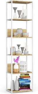 AKORD | Loft 50 cm Bücherregal | Moderner Schrank | 6 Einlegeböden| Bücher Regal | Robust | Unverwüstlich | Stabil | Leicht zu montieren | 24 Monate Garantie