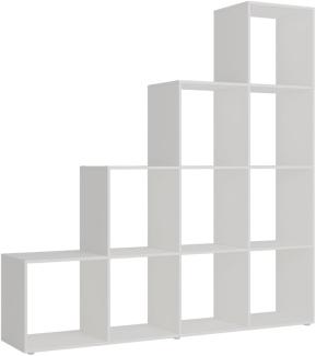 Livinity 'Aramis' Treppenregal, 10 Fächer, Spanplatte, weiß, 138 x 143 cm