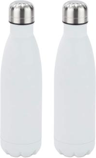 2 x Trinkflasche Edelstahl weiß 10028144